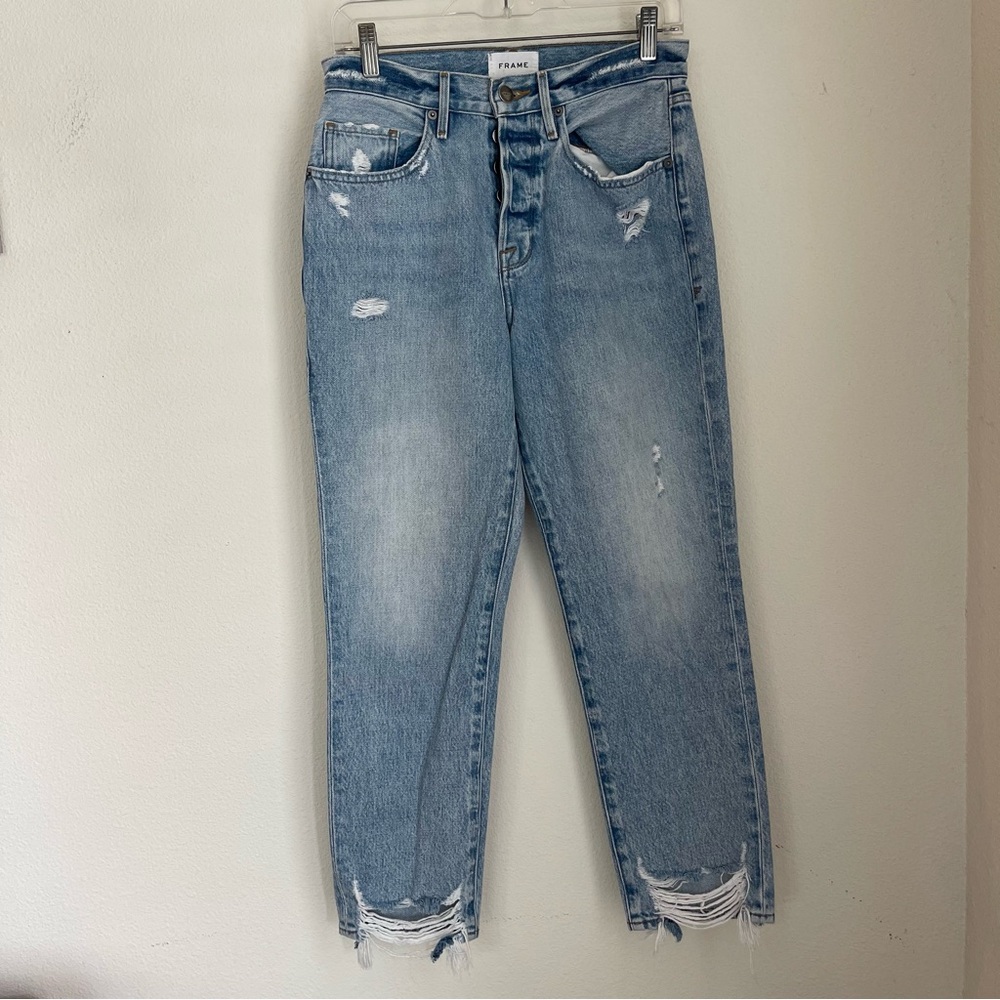 FRAME Le Original Distress Frayed Hem Denim Jeans